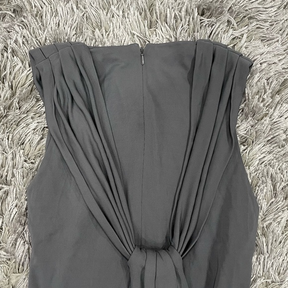 Jay Godfrey Gray Sleeveless Twist Front Dress 4 - Picture 5 of 5